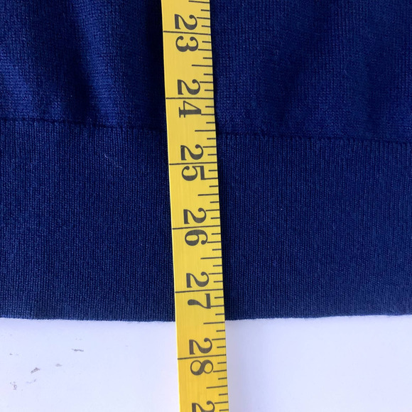BANANA‎ REPUBLIC Navy Blue Half-Zip Wool Pullover Sweater - Picture 14 of 14